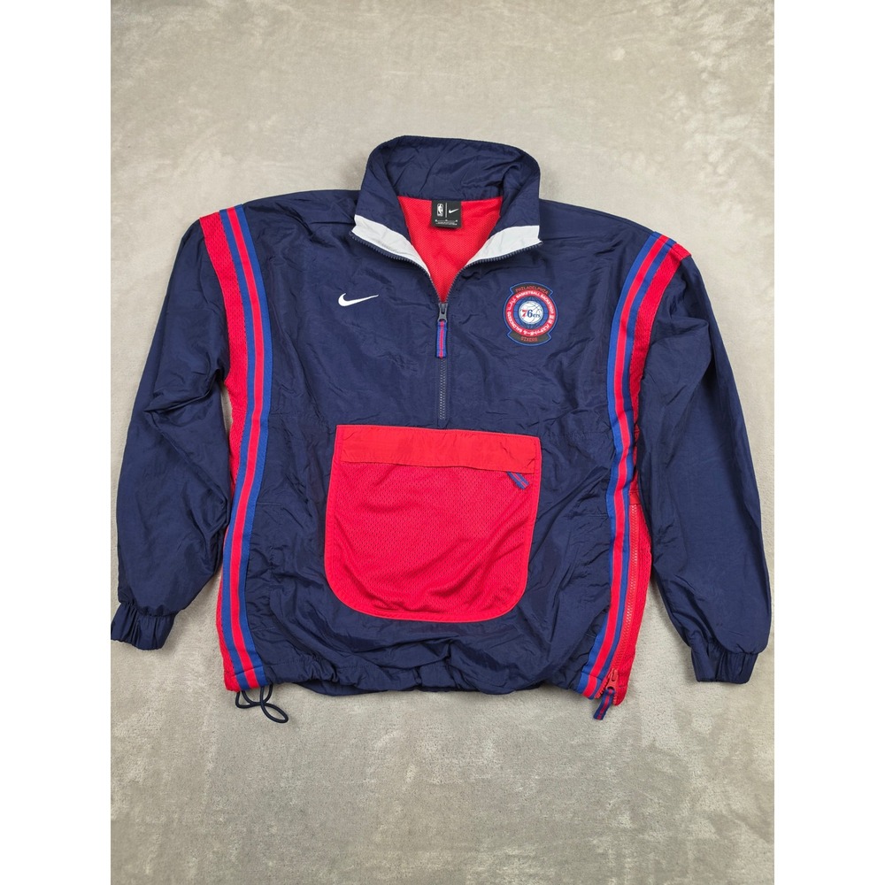 Nike Philadelphia 76ers Courtside Track Jacket Womens M Half Zip Anorak CN0257